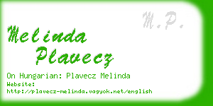 melinda plavecz business card